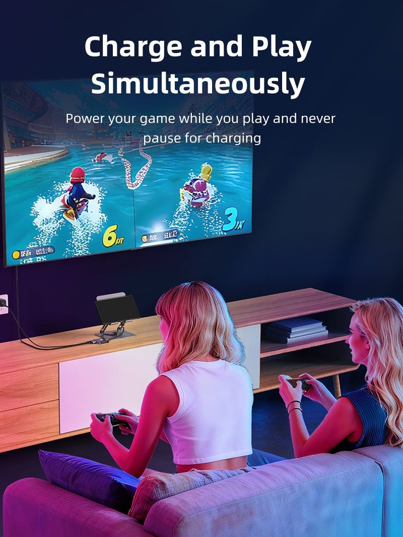 كابل تايم محطة توصيل تلفزيون محمولة بديلة لجهاز Switch 2، 3 في 1، متوافقة مع Switch/Switch 2/Steam Deck - Image 3